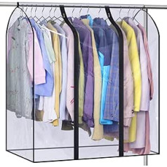 MISSLO 101.6 cm Clothes Rack Cover Clear Hanging Dust Protection Waterproof Clothes Rack Protective Cover Floor Closed Wardrobe Garment Bag for Storage Clothes, Dresses, Suit