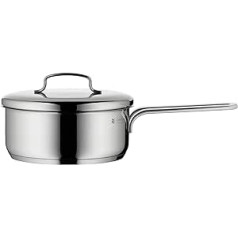 WMF Mini Saucepan with metal lid, small, 16 cm, 1,2l, Cromargan polished stainless steel, induction, stackable, ideal for small portions or single households