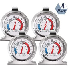 RosewineC Pack of 4 Fridge Freezer Thermometer Classic Series Large Dial Thermometer Temperature Thermometer for Fridge Freezer Fridge Cooler