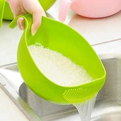 Belexy Plastic Rice Bowl, Rice Bowl, Fruit, Vegetables, Pasta, Washing Bowl and Strainer for Storing and Strain Rice, Strainer, Bowl, Fruit Stainer, Drain Basket - 2.1 Qt (2L)