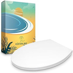 Küstenlinie® Toilet Lid with Soft-Close Mechanism Enclosing Complete Set Optimal Installation Toilet Seat Antibacterial The Original with Template Toilet Lid White Oval Toilet Lid Universal