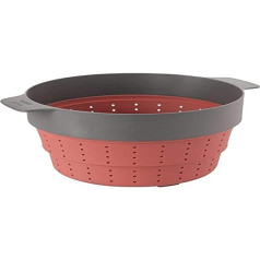 BergHOFF Leo Silicone Steam & Strain with Collapsible Body - Grey & Red - 24 cm