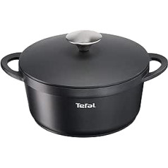 Tefal Trattoria Non-Stick Serving Pan with Cast Lid, Black, Black , 20cm