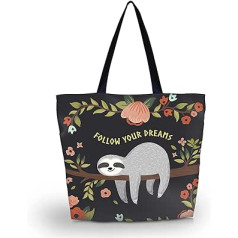 Aoksunova iepirkumu soma salokāma auduma soma Apdrukāta auduma soma Tote Bag Design Salokāms 43 x 35 x 10 cm