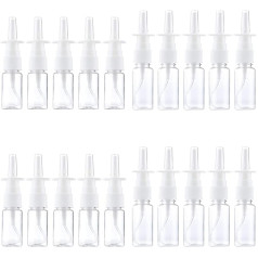 20 Stück Sprühflaschen nachfüllbar direkt Injektionsflasche tragbar Kunststoff Nasenspray Flaschen Behälter für Zuhause und Reisen Verwendung weiß (10 ml un 20 ml)