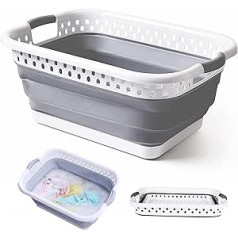 CHSG Collapsible Laundry Basket, Storage Container/Organiser, Portable Washing Container, Space Saving Basket for Icing Drinks, Bathing Pets, Soaking and Pulling Laundry