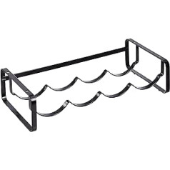 Amazon Basics Wine Rack Stackable Table Rack Black 40.01 x 9.5 x 19.99 cm