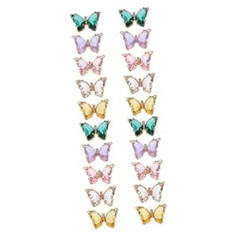 ‎Frcolor FRCOLOR Pack of 20 Butterfly Aksesuāri Nagu Juvelierizstrādājumi Rhinestone Nail Art DIY kulons Tauriņu kulons brīvā masā DIY piekariņi Juvelierizstrādājumu izgatavošana burvīgi matu aksesuāri Lielapjoma 3D metāls