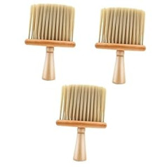 Beavorty Pack of 3 Hairdressing Brush Men's Beard Hair Cutting Cleaning Brush Beard Brush for Men Beard Brush with Boar Bristles Hairdresser Dust Brush Beech Man Modelling Cleaner