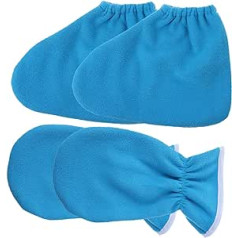 ‎Merryhapy MERRYHAPY Pack of 4 Gloves with Essential Oils Paraffin Wax Cover Spa Foot Cover Gloves for Paraffin Wax Gloves Gloves for Dry Skin Polyester Sock Feet Work