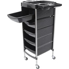 Futchoy Salon Trolley with 5 Extendable Drawers Foldable Device Holder Spa Hairdressing Trolley for Hairdresser Work Trolley Hairdressing Cosmetics 52 x 36 x 90 cm