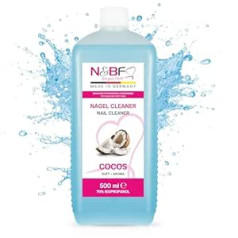 Nails Factory N&BF nagu tīrīšanas līdzeklis ar smaržu | 500 ml | par Gel Nails | Nagu tīrīšanas līdzeklis | Nagu tīrīšanas līdzeklis | 70% izopropanola spirta kosmētikas tīrība studijas kvalitātē attaukošanai un tīrīšanai (kokosrieks