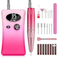 Urbuti Electric Nail Cutter 35000 rpm, 12-in-1 Professional Manicure Set, USB Rechargeable Electric Nail File with Nail Bits for Gel Nails Nail Polish