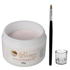 Sun Garden Nails Acrylic Powder Set of 3 Acrylic Powder Rose 30 g Acrylic Brush Dappen Dish Glass