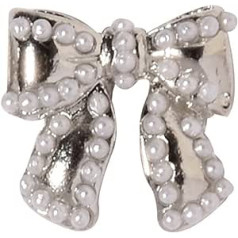 10 gab Charm Pearl Luxury cirkons 3D nagu mākslas rotājumi dimanta kristāla sudraba sakausējuma kulonu rotaslietas manikīrs (Krāsa: 4, Izmērs: 1)