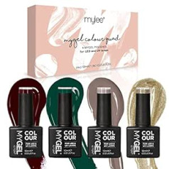 Mylee MyGel by MYLEE Festive Favourites Gel Nail Polish Set 4 x 10 ml UV/LED Nail Art Manicure Pedicure for Professional Use in the Living Room and Home - Durable and Easy to Use