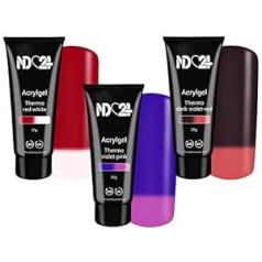 Nd24 Naildesign Poly Thermal Effect Gel Set Two - LED / UV - Studio Quality Made in Germany - 7 x 30 g