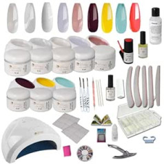 Sun Garden Nails UV gel starter set Starlight including UV-LED combination device, nail accessories - nail art - beginner set - UV gel kit