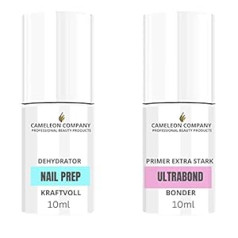 Cameleon Company 10 ml Ultrabond Primer Extra Strong + 10 ml Nail Prep Dehydrator Perfect Duo Adhesive Problems Nails