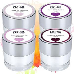 ‎Nd24 Naildesign ND24 NailDesign Premium Bundle Violet Sky Soak Off Gel Collection Высокопигментированный УФ-гель-лак со светодиодной подсветкой — насыщенный цвет, длительны