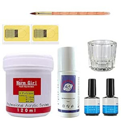 ‎Warm Girl Clear Acrylic Powder and Liquid Kit Acrylic Nail Kit Clear Acrylic Powder 120g Acrylic Liquid Monomer 75ml Nail Dryer & Nail Primer for Acrylic Nails