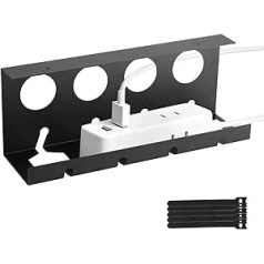 Marstey Kabelkanal, Kabelmanagement-Set unter dem Schreibtisch, Schwarze Kabelwanne, Stahl-Schreibtisch-Kabelhalter, Kabel-Concealer-Set, Heimbüro, Drahtmanagement, 43 x 10 x 10 cm Kabelregal und