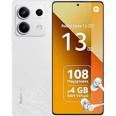 Xiaomi Redmi Note 13 5G 8GB + 256GB mobilais tālrunis bez līguma, balts (vācu versija + 2 gadu garantija)