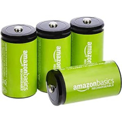 Amazon Basics Baby Cell (C) Accumulators 1.2V (5000mAh Ni-MH) Pack of 4