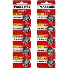 3-Volt-Lithium-Knopfzelle CR2450 von Panasonic – 10 Batterien