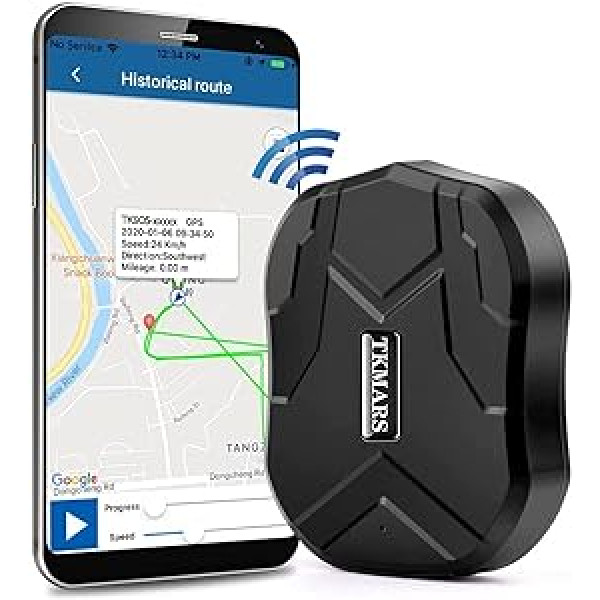 TKMARS GPS izsekotājs bez ABO GPS izsekotāja auto 90 dienu gaidīšanas laiks, 5 sekundes, lai atjauninātu pozīciju, spēcīgs magnētisks un ūdensizturīgs ar bezmaksas lietotni, 5000 mAh