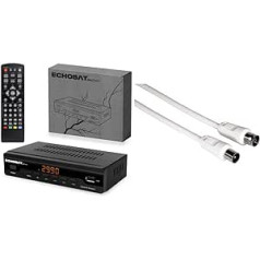 HD līnijas kabeļa uztvērējs digitālajam kabeļtelevīzijas 2990 Combo DVB-C + HDMI kabelis, 2990combo & Hama antenas kabelis 3 m balts