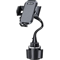 andobil Mobile Phone Holder Car Drink Holder, Ultimate Simple Clamp Hands Free Mobile Phone Holder for Car and Adjustable Gooseneck Cup Holder Car Holder Compatible with iPhone 12/Samsung S21 etc.