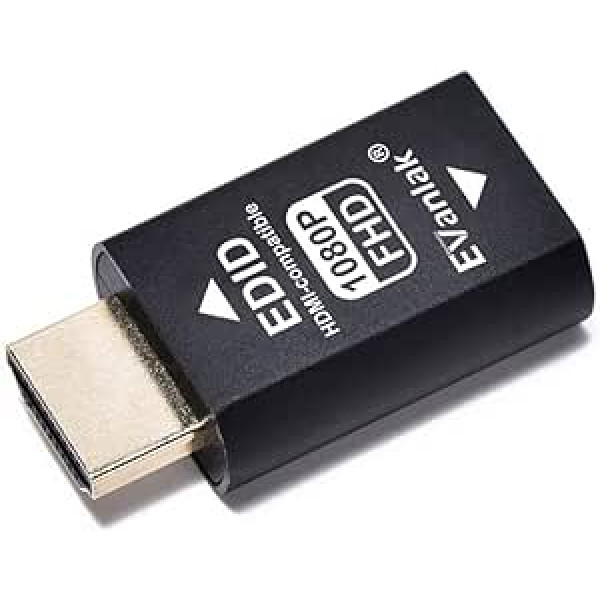 EVanlak HDMI emulatora adapteris (3. paaudze) saderīgs ar Mac Thunderbolt uz HDMI slēdžiem / paplašinātājiem / AV uztvērējiem / video sadalītāju, 1080 x 1920 @ 60 Hz, iepakojumā 1...