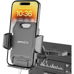 APPS2Car Mobile Phone Holder Car CD Slot, 360 Degree Rotation and One-Hand Operation Mobile Phone Holder CD Slot, Compatible iPhone 13 Pro Max/12/11/Samsung/Huawei/LG etc