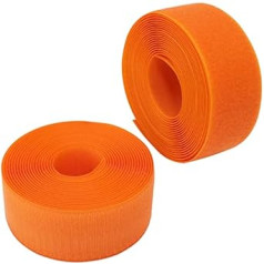 AERZETIX - C66000 - Velcro tape / roll 50 mm 5 metres - organiser/cable tie - strap for clothes bags - made of polyamide and polyester - colour: orange