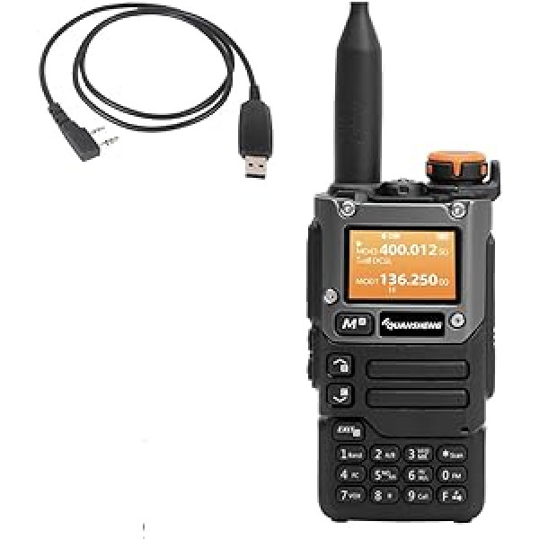 UV-K5 pārnēsājams divjoslu divvirzienu radio (VHF/UHF) 5 W FM rācijas izeja NOAA brīdinājuma par laikapstākļiem W/USB programmēšanas kabelis