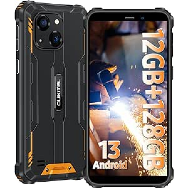 OUKITEL WP32 Android 13 āra mobilais tālrunis — 12 GB + 128 GB (1 TB paplašināms) izturīgs viedtālrunis bez līguma 5,93 collu HD+ būvlaukuma mobilais tālrunis 20 MP + 5 MP kamera 4G divās SIM kartes,