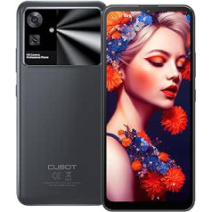 CUBOT Note 21 viedtālrunis bez līguma 6,56 collu HD+ 90 Hz ekrāns 12 GB + 128 GB/1 TB Android 13 mobilais tālrunis 50 MP + 8 MP kamera 5100 mAh 4G divu SIM kartu astoņkodolu sejas ID GPS OTG (klasisks melns)