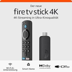 Pilnīgi jauna Amazon Fire TV Stick 4K straumēšanas ierīce | atbalsta Wi-Fi 6, Dolby Vision/Atmos, HDR10+