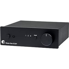 Pro-Ject Stereo Box S3 BT īpaši kompakts pilns pastiprinātājs ar AptX HD Bluetooth un motora potenciometru (melns)