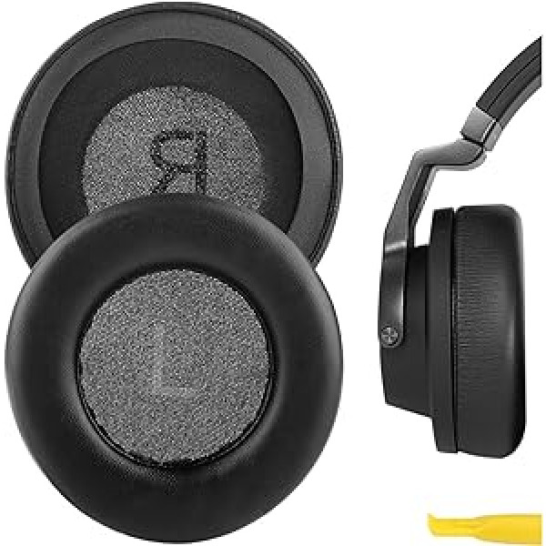 Geekria QuickFit aizstājējproteīna ādas ausu spilventiņi priekš AKG K845BT K845 K545 K540 austiņu ausu spilventiņu remonta daļa (melna)