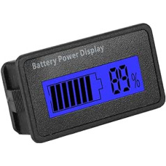 LCD Battery Capacity Monitor, 12-48 V Universal LCD Digital Battery Capacity Display, LCD Battery Capacity Voltmeter Meter (Blue)