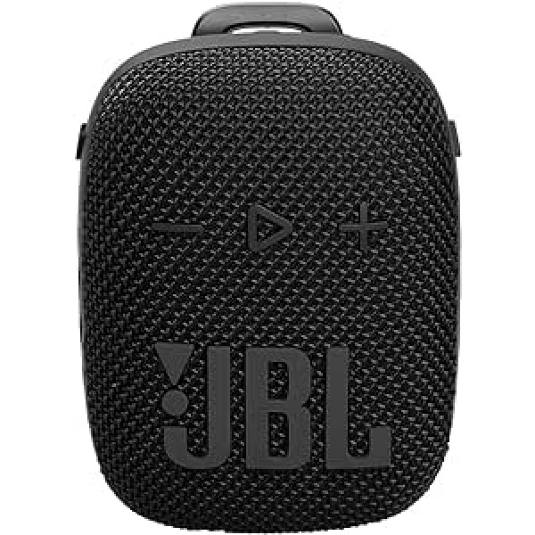 JBL Box Wind 3S — pārnēsājams mini JBL Bluetooth skaļrunis ar Harmana Kardona basa pastiprinājumu, mūzikas kastes skaļrunis ar klipsi velosipēdam un motorolleram, ūdensizturīgs saskaņā ar IP67-5 stundu atskaņošanas laiku, melns