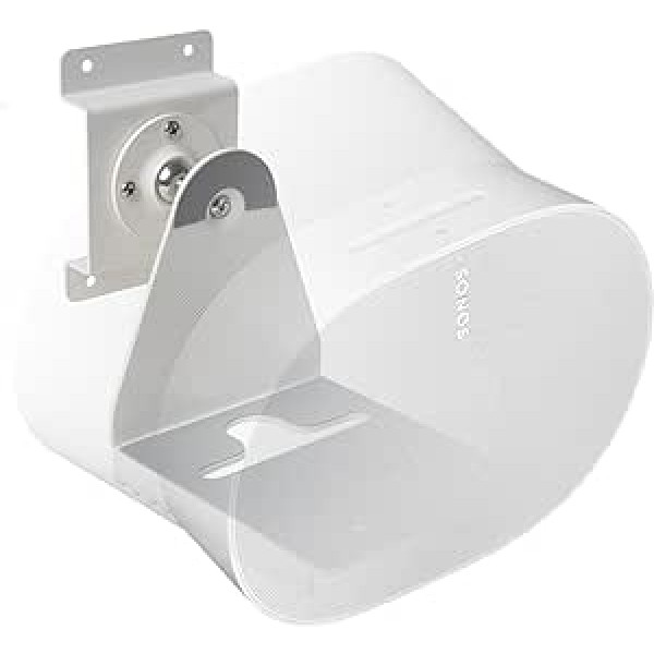 shinar Metal Wall Mount Compatible with Sonos Era 300, Swivels up to 360°, Tilts -70°/+70° (Up and Down, Left and Right) Rotation without Adjusting Screws with Cable Management Max. 12 kg White