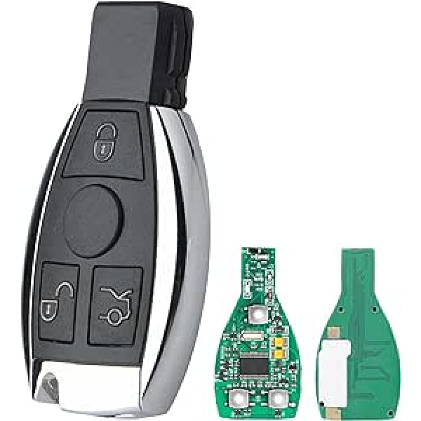 Vailikey 3 pogu automašīnas tālvadības pults atslēgu piekariņš FSK 433 MHz Piemērots Mercedes-Benz ESG CLK SLK ML stiprinājumiem 2000-2017 Smart Key Fob