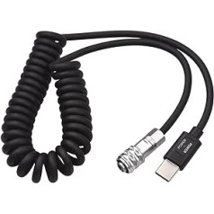 Andoer USB-C Power Cable for Blackmagic Pocket Cinema Camera BMPCC 4K/6K to USB Type-C Spring Cable