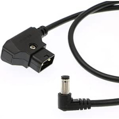 Alvin's Cables Anton Bauer Power Tap D-Tap to 2.1 DC 12 V Right Angle Cable for KiPRO LCD Monitors 1.5 m