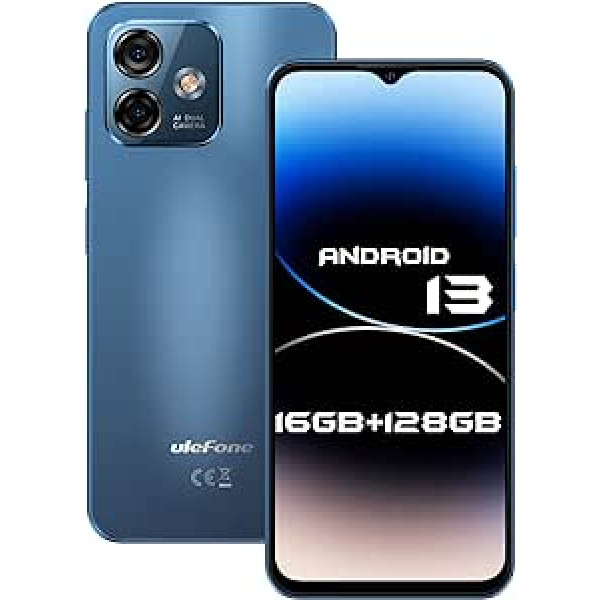 Ulefone viedtālrunis bez līguma piezīmes 16 Pro 16GB+128GB/256GB-SD Android 13 mobilais tālrunis bez līguma 50MP kamera Octa Core 6,52 collu HD+ 4400mAh, 4G Dual SIM SIMlock-free mobilais tālrunis