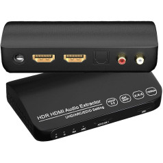 HDMI 2.0 Audio Extractor 4K@60Hz, BolAAzuL HDMI ARC HDR EDID Audio Splitter Converter, HDMI to HDMI Audio Splitter Optical/Toslink SPDIF+L/R Stereo, 5.1CH Mode HDMI Audio Converter Adapter