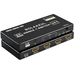 8K HDMI 2.1 Switch 120Hz 4K 3 in 1 Out, Bolaazul 8K@60Hz HDMI 2.1 Splitter Switcher Selector Box 3-Port with Remote 4K 120Hz 2K 144Hz, HDMI 3x1 HDR, 48GBPS, CEC for Xbox 5, Se Dolbyries